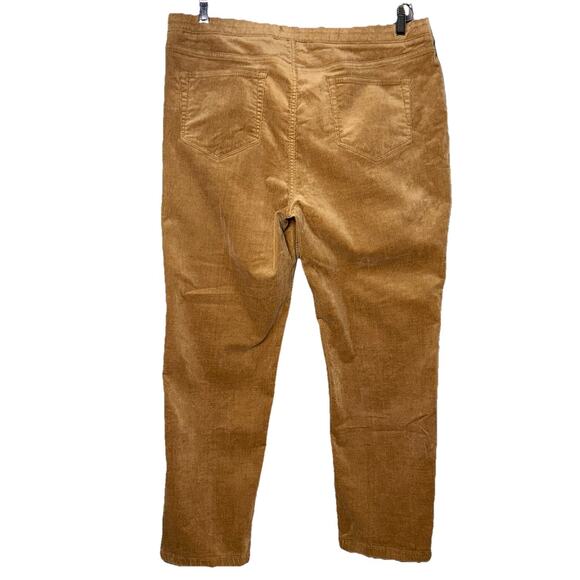 NEW J. Jill Pants Petite Large Dark Camel Corduroy Stretch Slim Light Academia - Picture 3 of 8